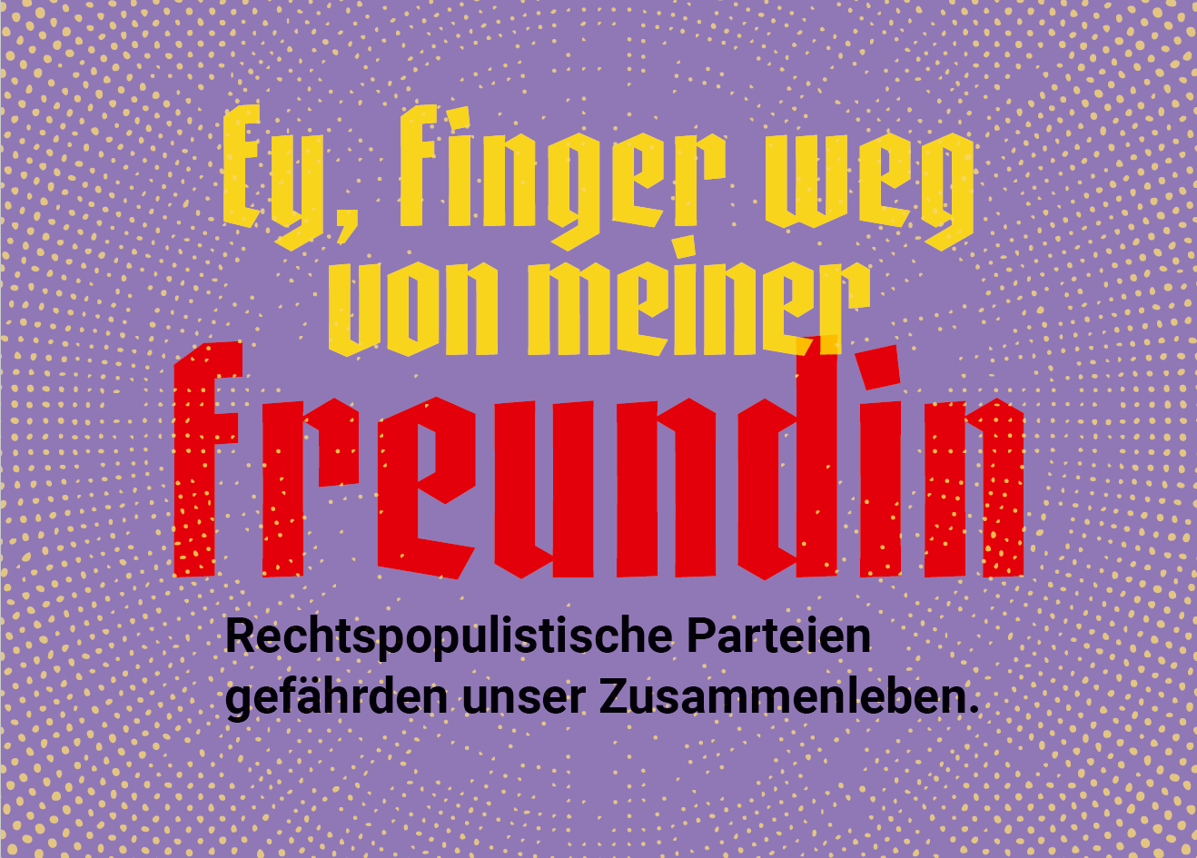 Postkarte Finger weg von meiner Freundin