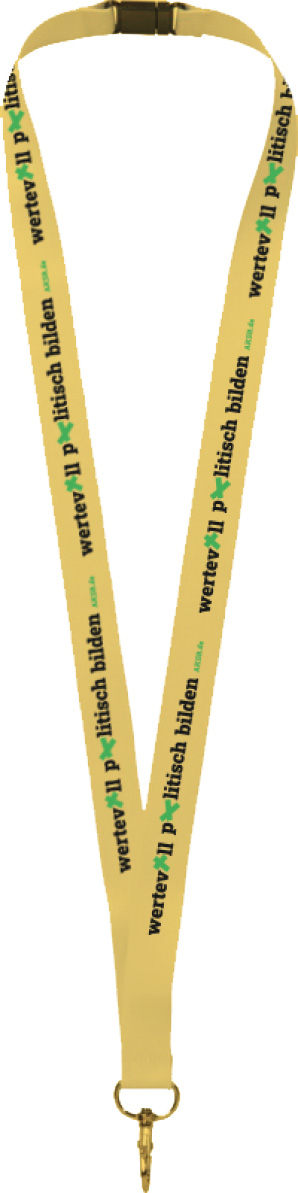 Lanyard aus RPET mit Sicherheitsverschluss  individuell gelb Lanyard aus RPET mit Sicherheitsverschluss  individuell gelb